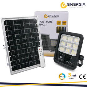 PROIETTORE C\PANNELLO SOLARE 100W 1100LM CCT TELECOM