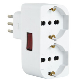 ADATTATORE SPINA 10A  2 PRESE UNIV. SALVASP C\INT.