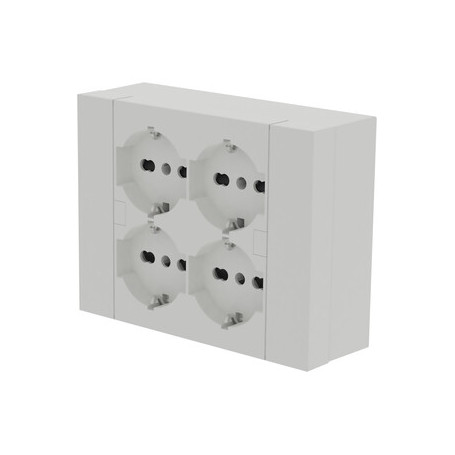 MULTIPRESA ESTERNA  QUADRA 4 PRESE BIP.SCH BIANCA
