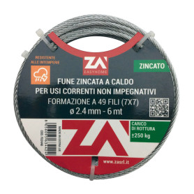 FUNE ACCIAIO ZINCATO 19F D 1,2 MM  25 M FUNE ACCIAIO ZINCATO 19F D 1