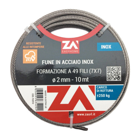 FUNE ACCIAIO INOX 49F D 2 MM 10 M