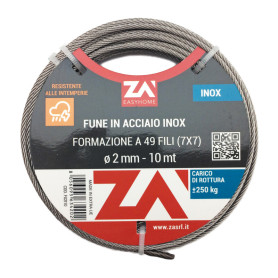 FUNE ACCIAIO INOX 49F D 5 MM 10 M FUNE ACCIAIO INOX 49F D 5 MM 10 M