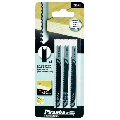 PIRANHA X21003 3 LAME LEGNO RETT.T FINE