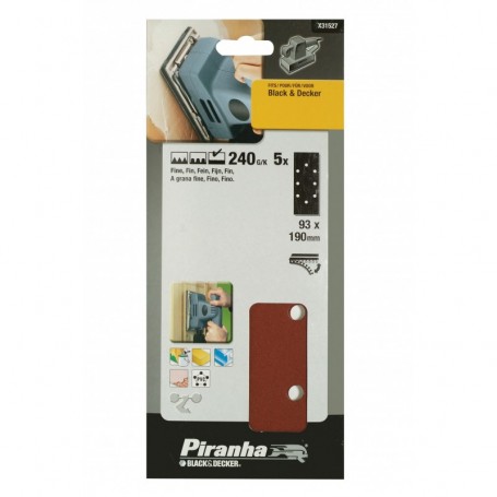 PIRANHA X31527 5 FOGLI VEL.B+D 93X190 GR.FINE