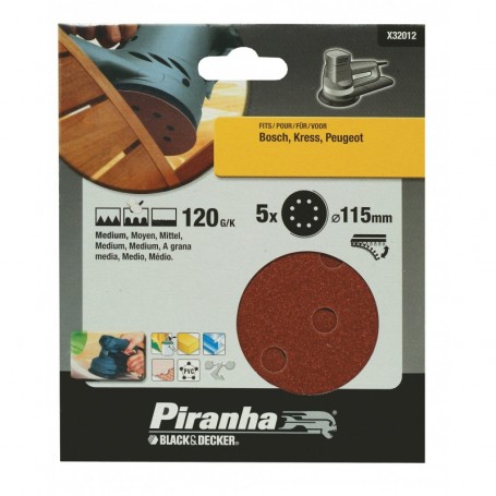 PIRANHA X32012  5 DISCHI VELCRO 115 GR.120
