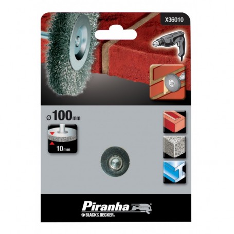 PIRANHA X36010 SPAZZOLA ACCIAIO CIRCOL. D.100