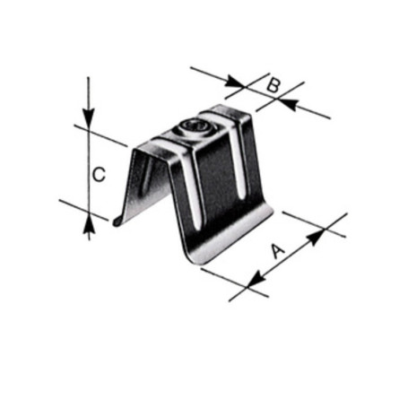 CAPPELLOTTO IN LAMIERA ZINCATA 50X20X40 MM