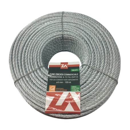 FUNE ACCIAIO COMMERCIALE 72F D 14 MM