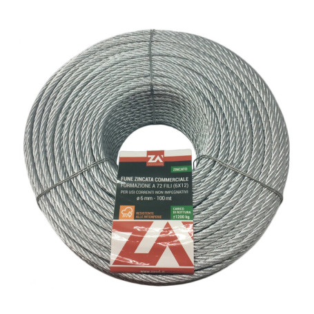 FUNE ACCIAIO COMMERCIALE 72F D  4 MM**