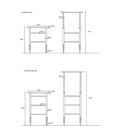CAVALLETTO DOPPIO REGOLABILE 100-170 CM