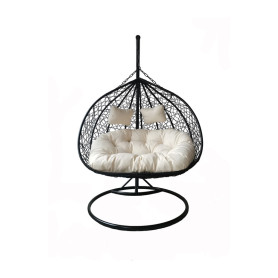 C POLTRONA SOSPESA ACCIAIO E POLYRATTAN 200X120CM NUVOLA