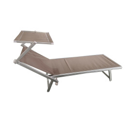 C LETTINO IN ALLUMINIO PLAYA C\PARASOLE SABBIA