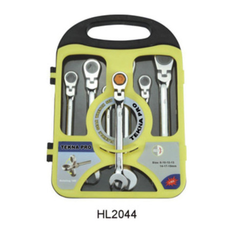 SERIE  7 CHIAVI A CRICCHETTO TESTA SNODATA 8\19 MM