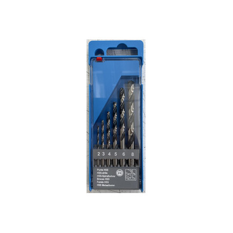ASSORTIMENTO 6 PUNTE HSS RETTIFICATE S.Q.  2-8 MM