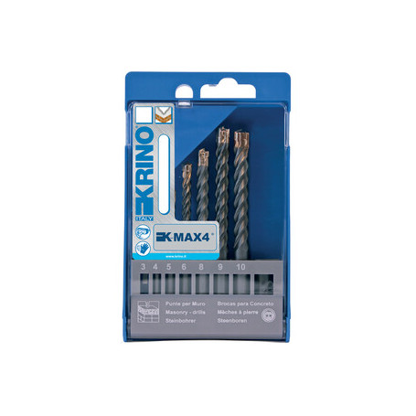 ASSORTIMENTO 6 PUNTE P\MURO 4 TAGLIENTI  4-10 MM