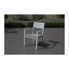 POLTRONA IN ALLUMINIO BIANCO C\CUSCINO