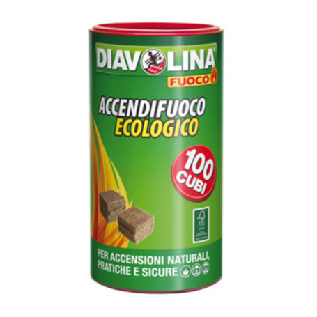 ACCENDIFUOCO 100 CUBI DIAVOLINA ECOLOGICO 15317
