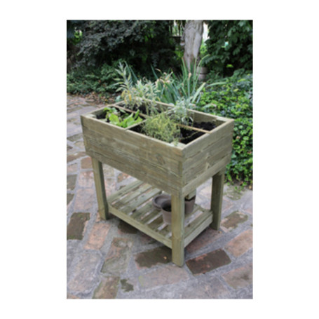 FIORIERA GIARDINIERA RIALZATA LEGNO 80X50XH80 CM