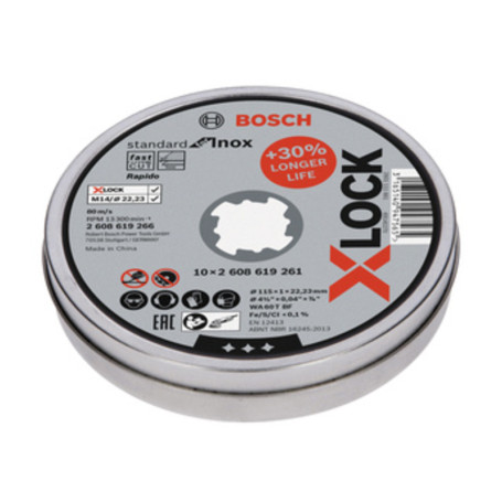 BOSCH-A 10 DISCHI P\INOX XLOCK 115X1