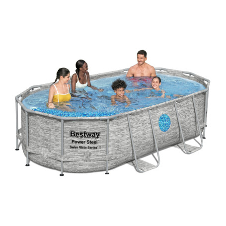 PISCINA C\TELAIO E POMPA OVALE 427X250XH100 CM 56714