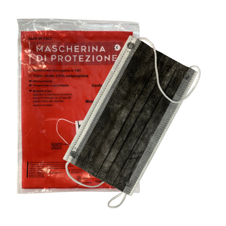 MASCHERINA CHIRURGICA COL.NERO PZ 10