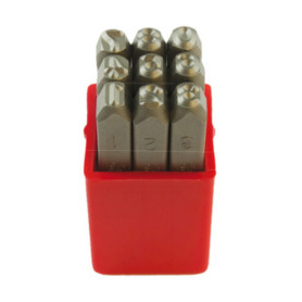 PUNZONI IN ACCIAIO SERIE  9 NUMERI 8X75 MM