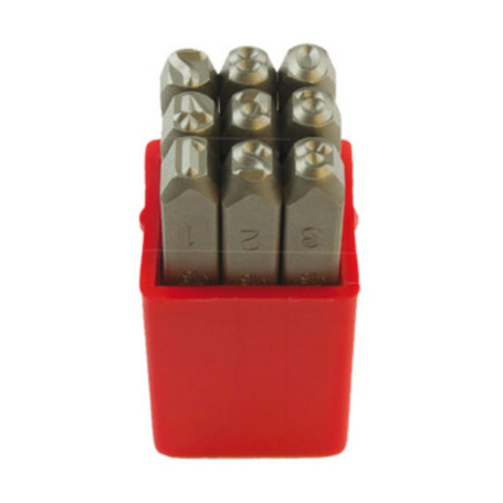 PUNZONI IN ACCIAIO SERIE  9 NUMERI 8X75 MM