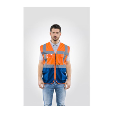 GILET ALTA VISIBILIT ARANCIO\BLU LASER TG.  L