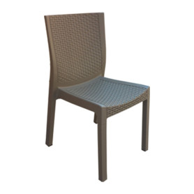 SEDIA RESINA EFFETTO RATTAN PANAREA TORTORA