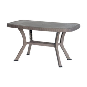 TAVOLO RATTAN OTELLO ELITE C\INCROCIO 136X82 TORT