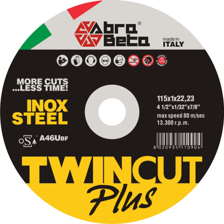 ABRABETA DISCO P\FERRO TWIN CUT PLUS 115X1