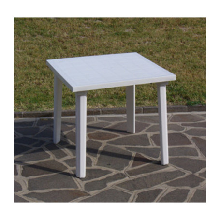 TAVOLO RESINA WEEKEND  80X80XH72CM BIANCO