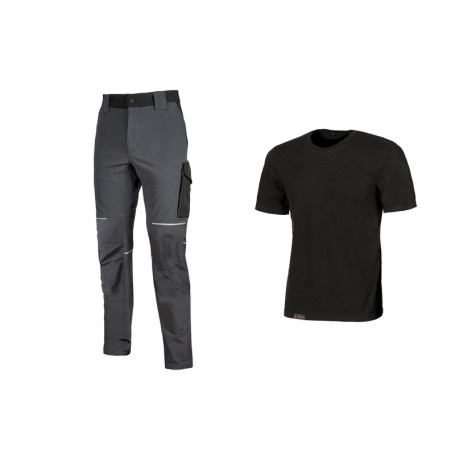 WORKWEAR KIT T-SHIRT+ PANTAL BLACK\GREY TG   M