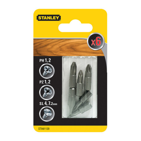 STANLEY STA61120 6 INSERTI MM.25 ASS.