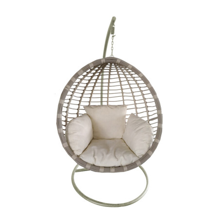 POLTRONA PENSILE TONDA 105X75X195 CM CREMA 019072