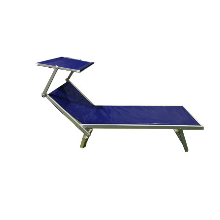 C LETTINO IN ALLUMINIO PLAYA C\PARASOLE BLU
