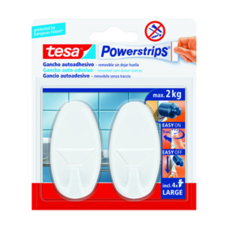 GANCIO ADESIVO TESA POWERSTRIPS GRANDE BIANCO 2 PZ