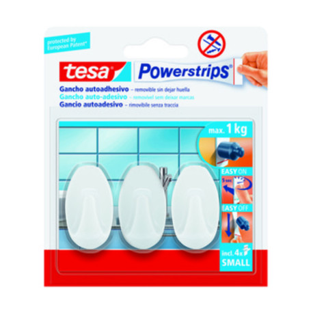 GANCIO ADESIVO TESA POWERSTRIPS PICCOLO B.CO 3 PZ