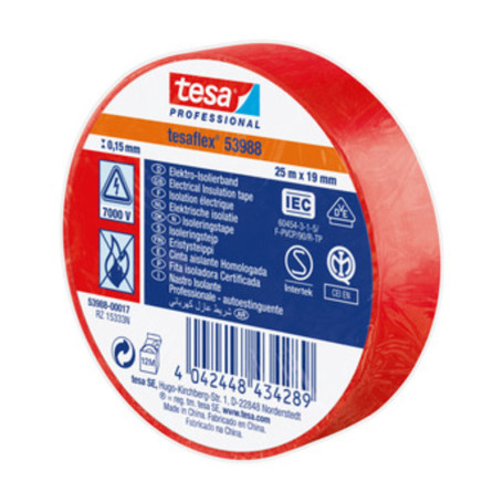 NASTRO ISOLANTE CERTIFICATO ROSSO 25MTX19MM