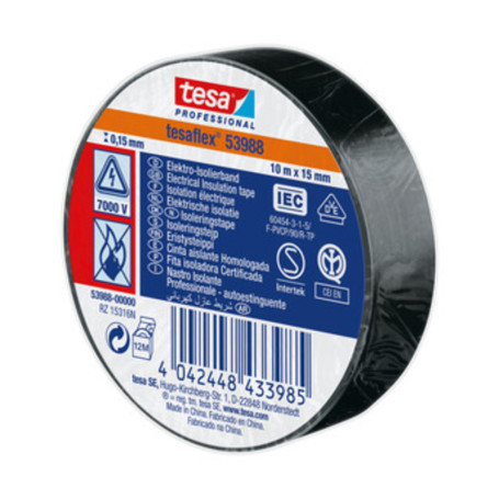 NASTRO ISOLANTE CERTIFICATO NERO 10MTX15MM