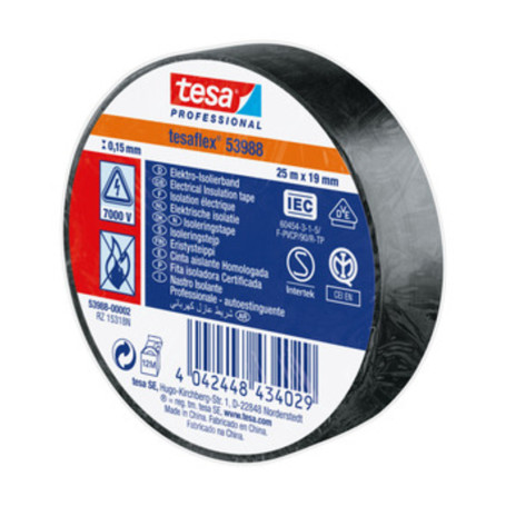 NASTRO ISOLANTE CERTIFICATO NERO 25MTX19MM
