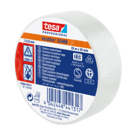 NASTRO ISOLANTE CERTIFICATO BIANCO 25MTX25MM