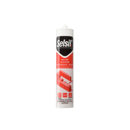 SELSIL SILICONE ACETICO PLUS SAC-100 NERO 280 ML