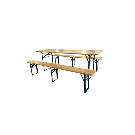 C SET BIRRERIA C\PANCHE LEGNO\METALLO 220X70X76CM