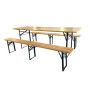 C SET BIRRERIA C\PANCHE LEGNO\METALLO 220X80X76CM