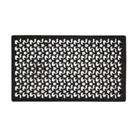 ZERBINO STELLATO NERO C\BORDO 40X70 CM