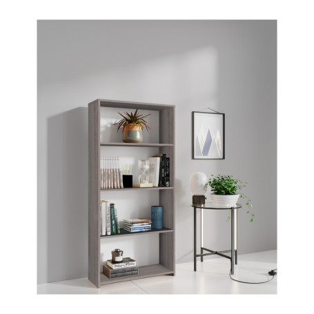 KIT LIBRERIA 3 RIPIANI 65X25XH138 CM ROVERE GRIGIO