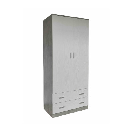 ARMADIO SPACE 2+2C CEMENTO\BIANCO F.CM 80X52X190