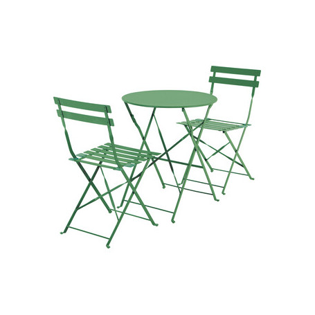 C SET BISTROT MARSIGLIA TAVOLO E 2 SEDIE VERDE