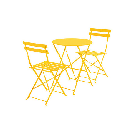 C SET BISTROT MARSIGLIA TAVOLO E 2 SEDIE GIALLO